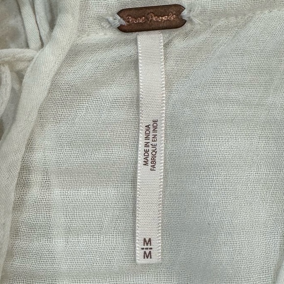 Free People Lace-Up White Top Size Medium - Picture 9 of 9